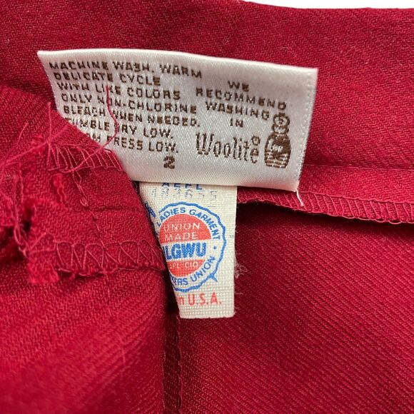 Country Suburban USA 2 Red Wool Blend Pants Straight Leg Vintage‎ - Picture 3 of 6
